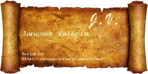 Jancsek Valéria névjegykártya