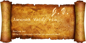 Jancsek Valéria névjegykártya
