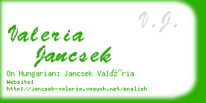 valeria jancsek business card